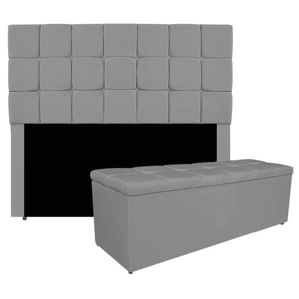 Kit Cabeceira E Calçadeira Manchester 160 Cm Queen Size Coran