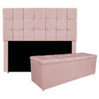 Kit Cabeceira E Calçadeira Manchester 160 Cm Queen Size Suede