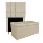 Kit Cabeceira E Calçadeira Manchester 90 Cm Solteiro Corano B