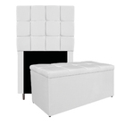 Kit Cabeceira E Calçadeira Manchester 90 Cm Solteiro Corano B