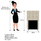 Kit Cabeceira E Calçadeira Manchester 90 Cm Solteiro Corano B