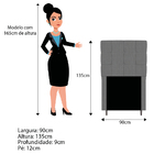 Kit Cabeceira E Calçadeira Manchester 90 Cm Solteiro Linho Ch