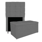 Kit Cabeceira E Calçadeira Manchester 90 Cm Solteiro Linho Ch