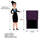 Kit Cabeceira E Calçadeira Manchester 90 Cm Solteiro Suede -