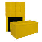 Kit Cabeceira E Calçadeira Manchester 90 Cm Solteiro Suede -