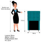 Kit Cabeceira E Calçadeira Manchester 90 Cm Solteiro Suede Az