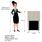 Kit Cabeceira E Calçadeira Manchester 90 Cm Solteiro Suede Be