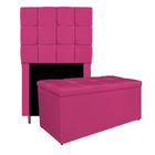 Kit Cabeceira E Calçadeira Manchester 90 Cm Solteiro Suede Pi