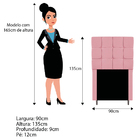 Kit Cabeceira E Calçadeira Manchester 90 Cm Solteiro Suede Ro