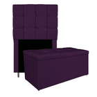 Kit Cabeceira E Calçadeira Manchester 90 Cm Solteiro Suede Ro