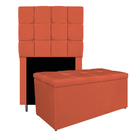 Kit Cabeceira E Calçadeira Manchester 90 Cm Solteiro Suede Te