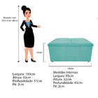 Kit Cabeceira E Calçadeira Munique 100 Cm Solteiro Suede Azul