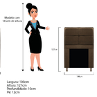 Kit Cabeceira E Calçadeira Munique 100 Cm Solteiro Suede Marr