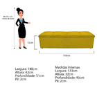 Kit Cabeceira E Calçadeira Munique 140 Cm Casal Corano Amarel