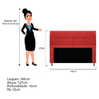 Kit Cabeceira E Calçadeira Munique 140 Cm Casal Corano Vermel