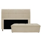 Kit Cabeceira E Calçadeira Munique 140 Cm Casal Suede Bege -