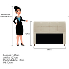 Kit Cabeceira E Calçadeira Munique 140 Cm Casal Suede Bege -