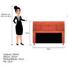 Kit Cabeceira E Calçadeira Munique 140 Cm Casal Suede Terraco