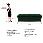 Kit Cabeceira E Calçadeira Munique 140 Cm Casal Suede Verde -