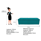 Kit Cabeceira E Calçadeira Munique 195 Cm King Size Suede Azu