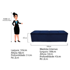 Kit Cabeceira E Calçadeira Munique 195 Cm King Size Suede Azu