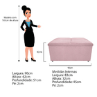 Kit Cabeceira E Calçadeira Munique 90 Cm Solteiro Corano Rosa