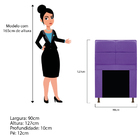 Kit Cabeceira E Calçadeira Munique 90 Cm Solteiro Corano Roxo