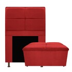 Kit Cabeceira E Calçadeira Munique 90 Cm Solteiro Corano Verm