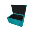 Kit Cabeceira E Calçadeira Munique 90 Cm Solteiro Suede Azul