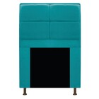 Kit Cabeceira E Calçadeira Munique 90 Cm Solteiro Suede Azul