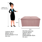 Kit Cabeceira E Calçadeira Munique 90 Cm Solteiro Suede Rosê