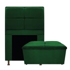 Kit Cabeceira E Calçadeira Munique 90 Cm Solteiro Suede Verde