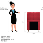 Kit Cabeceira E Calçadeira Munique 90 Cm Solteiro Suede Verme