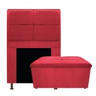 Kit Cabeceira E Calçadeira Munique 90 Cm Solteiro Suede Verme