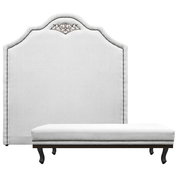Kit Cabeceira E Calçadeira Queen Orlando P02 160 Cm Para Cama