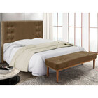 Kit Cabeceira E Calçadeira Recamier Casal 1 40m Gênova Suede