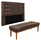 Kit Cabeceira E Calçadeira Recamier Casal 1 40m Gênova Veludo