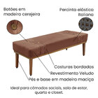 Kit Cabeceira E Calçadeira Recamier Casal 1 40m Gênova Veludo