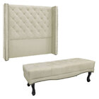 Kit Cabeceira E Calçadeira Recamier Casal 1 40m Vicenza Velud