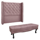 Kit Cabeceira E Calçadeira Recamier Casal 1 40m Vicenza Velud