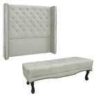 Kit Cabeceira E Calçadeira Recamier Casal 1 40m Vicenza Velud