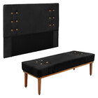Kit Cabeceira E Calçadeira Recamier King 1 95m Gênova Suede -