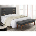 Kit Cabeceira E Calçadeira Recamier King 1 95m Gênova Suede -