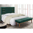 Kit Cabeceira E Calçadeira Recamier King 1 95m Gênova Veludo