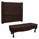 Kit Cabeceira E Calçadeira Recamier King 1 95m Vicenza Suede