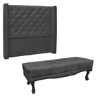 Kit Cabeceira E Calçadeira Recamier King 1 95m Vicenza Suede