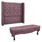 Kit Cabeceira E Calçadeira Recamier King 1 95m Vicenza Veludo