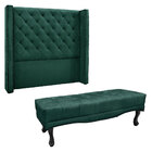 Kit Cabeceira E Calçadeira Recamier King 1 95m Vicenza Veludo