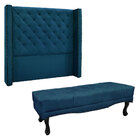 Kit Cabeceira E Calçadeira Recamier King 1 95m Vicenza Veludo