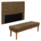 Kit Cabeceira E Calçadeira Recamier Queen 1 60m Gênova Suede